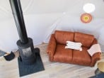 Sofa and wood burner Sofa and wood burner